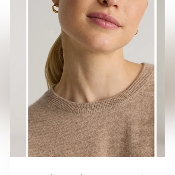 Quince 100% Mongolian Cashmere Crewneck Sweater Oatmeal Size Small excellent co - Picture 2 of 9